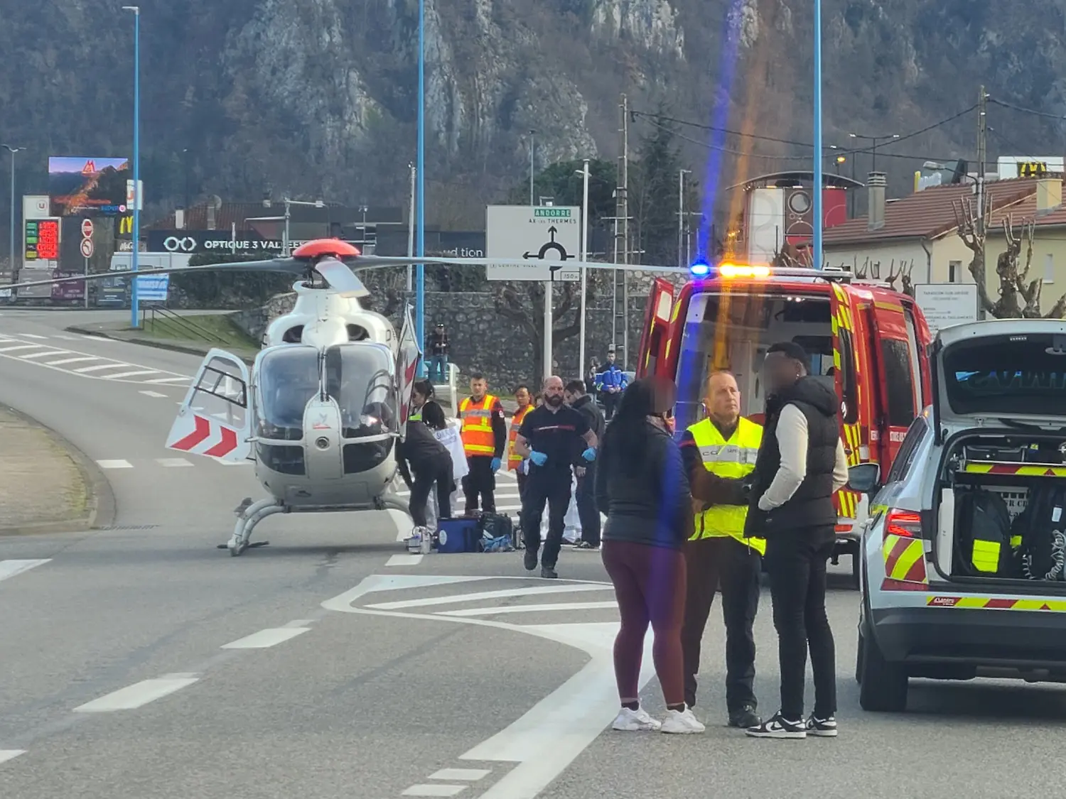 Un choc frontal à Tarascon-sur-Ariège fait 4 blessés dont deux héliportés en urgence absolue