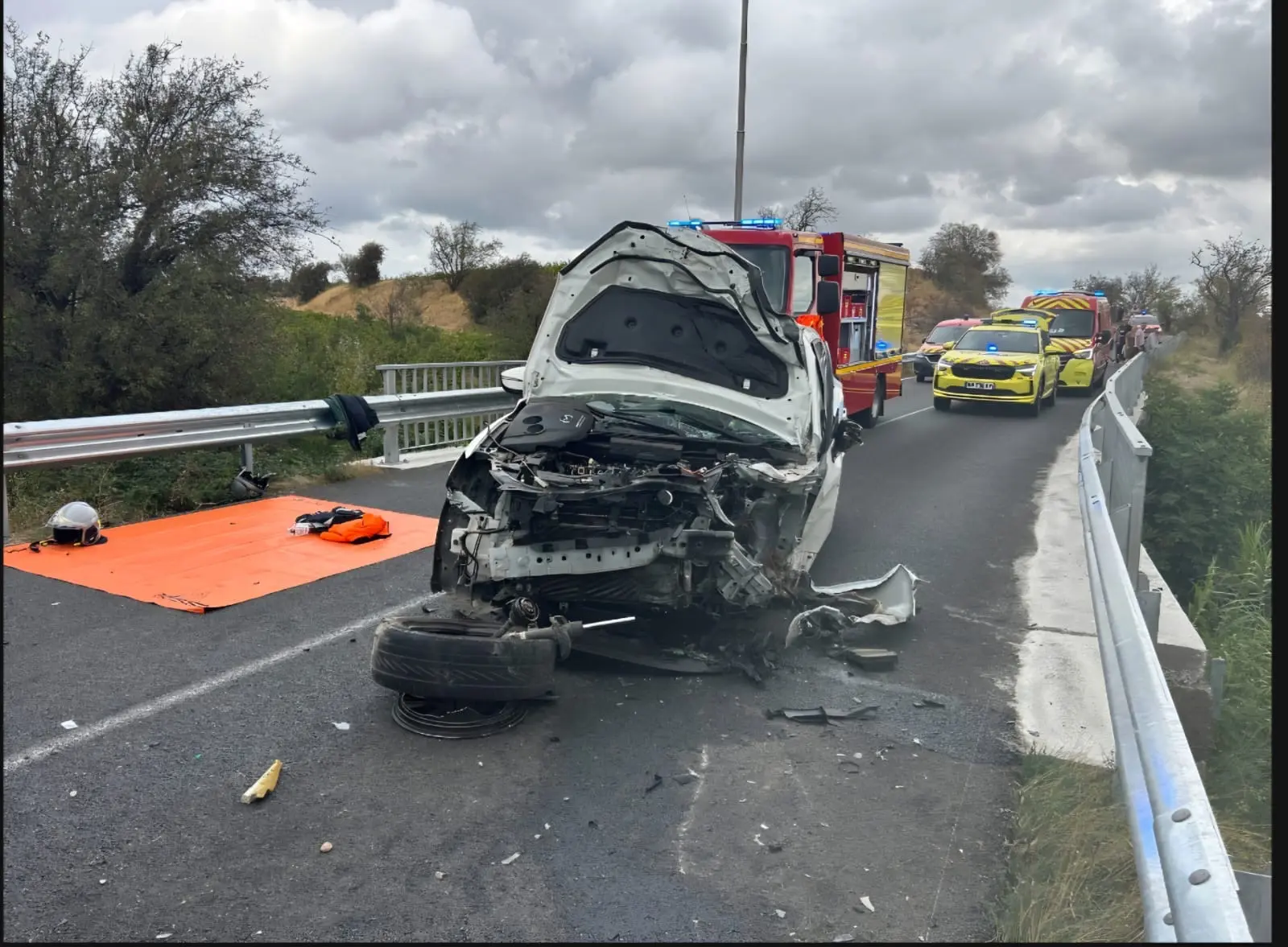 Aude : quatre blessés, dont deux graves, dans une violente collision entre Fabrezan et Ferrals