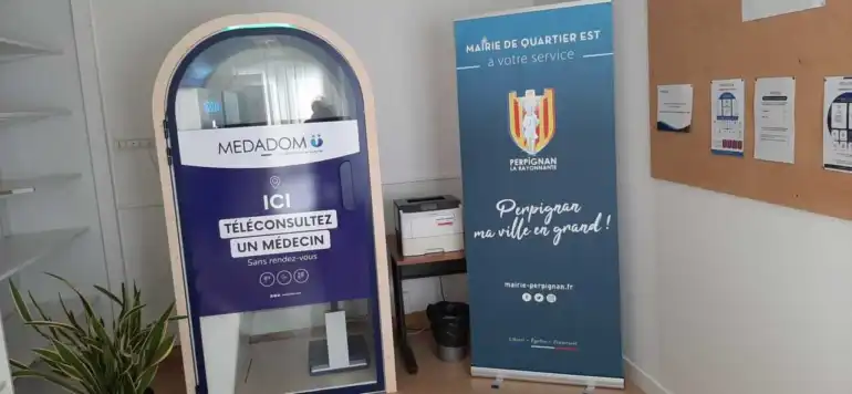 Perpignan. Une tÃ©lÃ©cabine arrive Ã  la mairie pour consulter son mÃ©decin gratuitement
