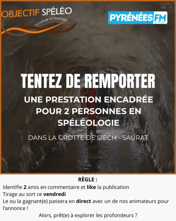 Une prestation encadrÃ©e pour deux personnes en spÃ©lÃ©ologie.