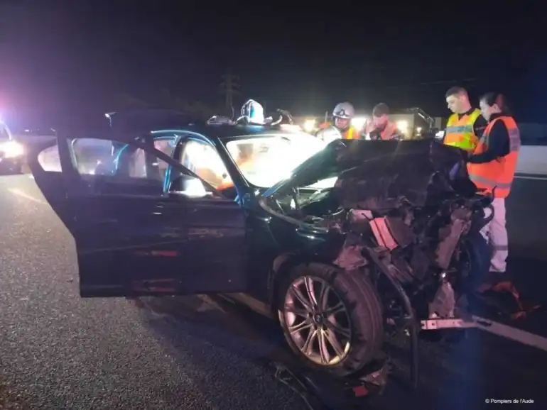 Accident sur lâ€™A9 cette nuit : deux blessÃ©s dans un choc entre un vÃ©hicule et un poids lourd