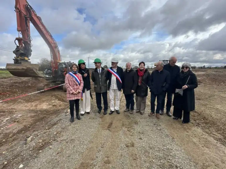 DÃ©viation du hameau de Salvayre : le premier coup de pelle marque lâ€™ouverture officielle du chantier