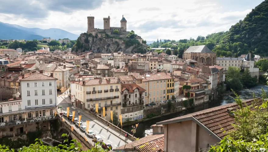 Ville de Foix, Ariege, France