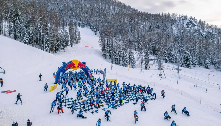 Participants at Red Bull Paret Vous on February 1, 2025 Les Orres, France // Blue Max Media / Red Bull Content Pool // SI202502010067 // Usage for editorial use only //